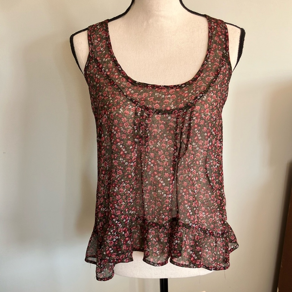 Floral Sheer Sleeveless Top